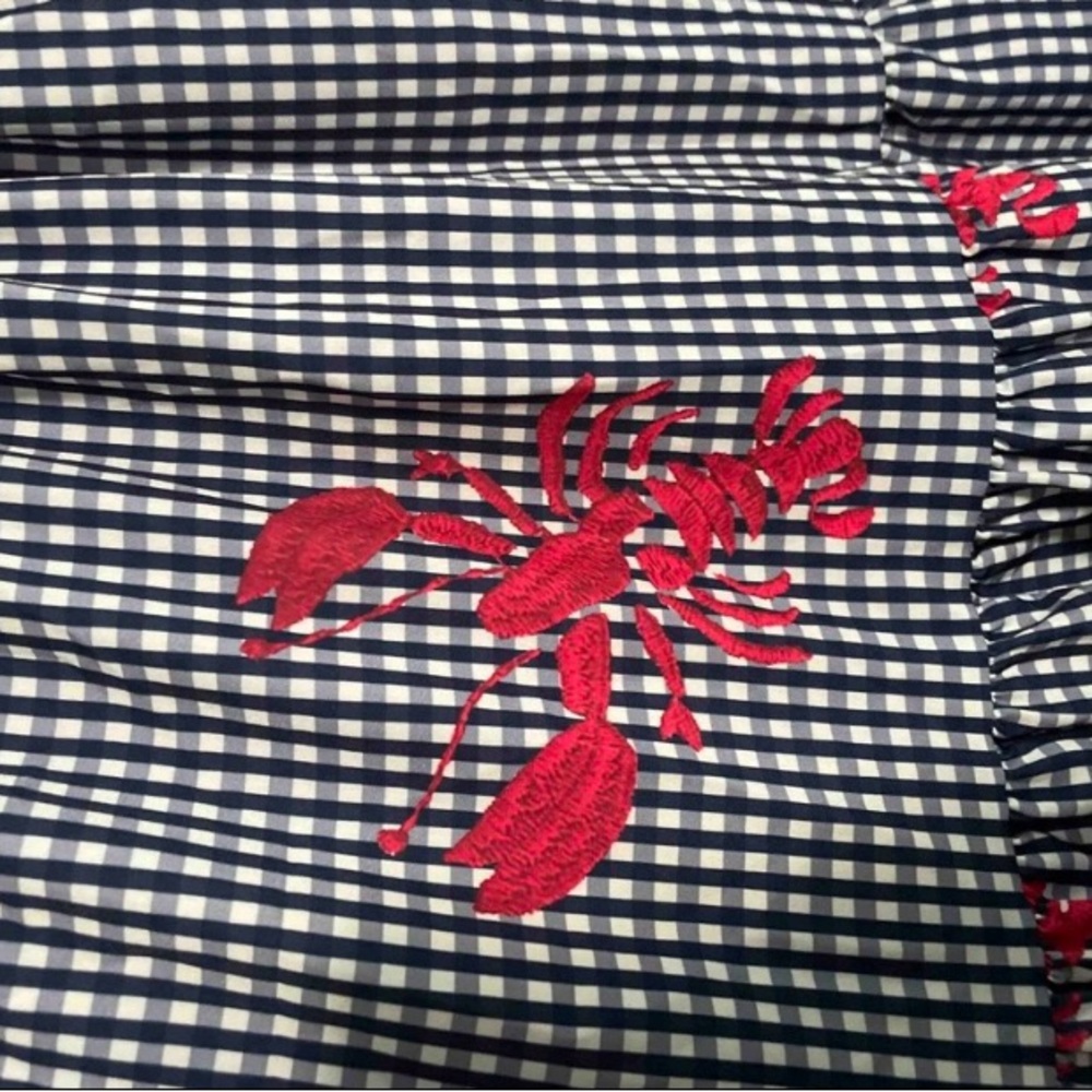 COPY - Preppy gingham dress with embroidered lobster - Picture 2 of 2